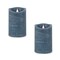 Melrose Set of 2 Blue LED Lighted Flameless Candles with Remote 5"